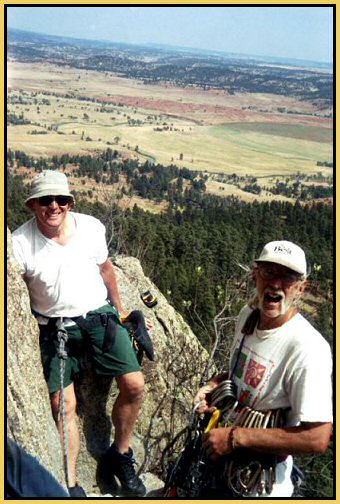 John & Frank climbing Devils Tower