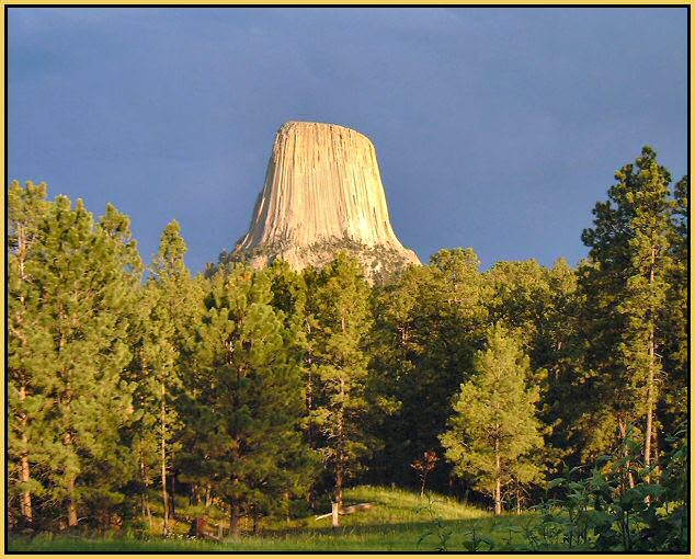 Summer view of Devils Tower from our hot tub!